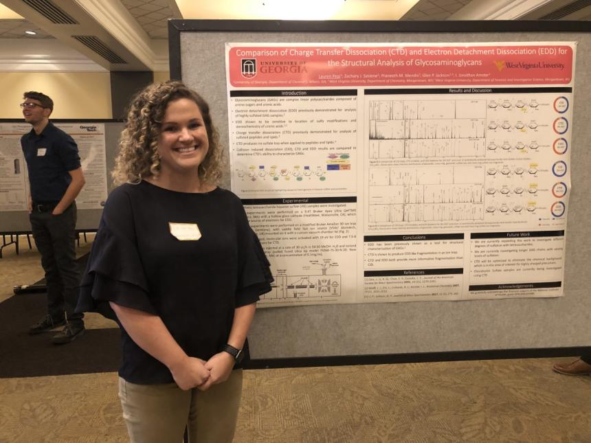 Graduate student Lauren Pepi presented a poster titled "Comparison of Charge Transfer Dissociation (CTD) and Electron Detachment Dissociation (EDD) for the structural analysis of Glycosaminoglycans "